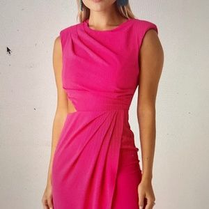 Gabby Draped Midi Dress PINK SMALL